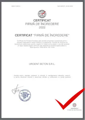 Certificat incredere 2022